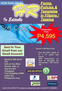 Human Resource Forms, Notices, and Contracts 3 Editable Templates in Filipino / Tagalog