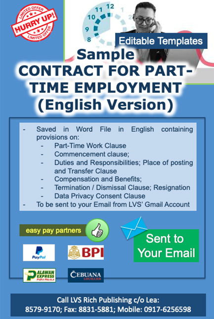 CONTRACT FOR PART-TIME EMPLOYMENT