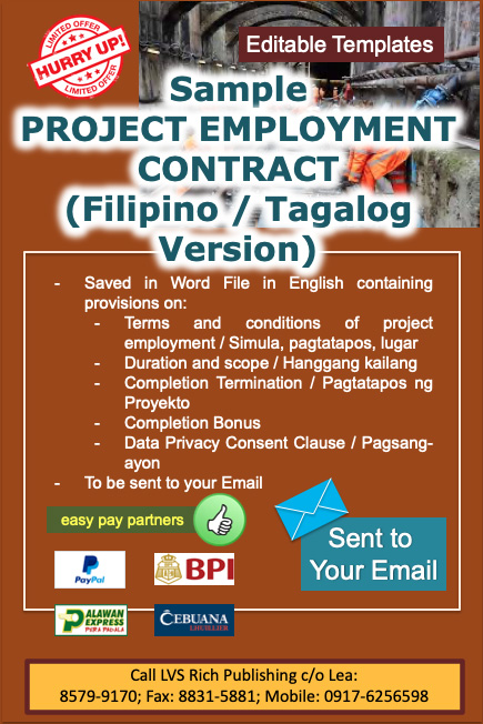 sample project employment contract