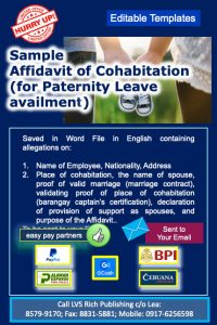 Sample Affidavit of Cohabitation